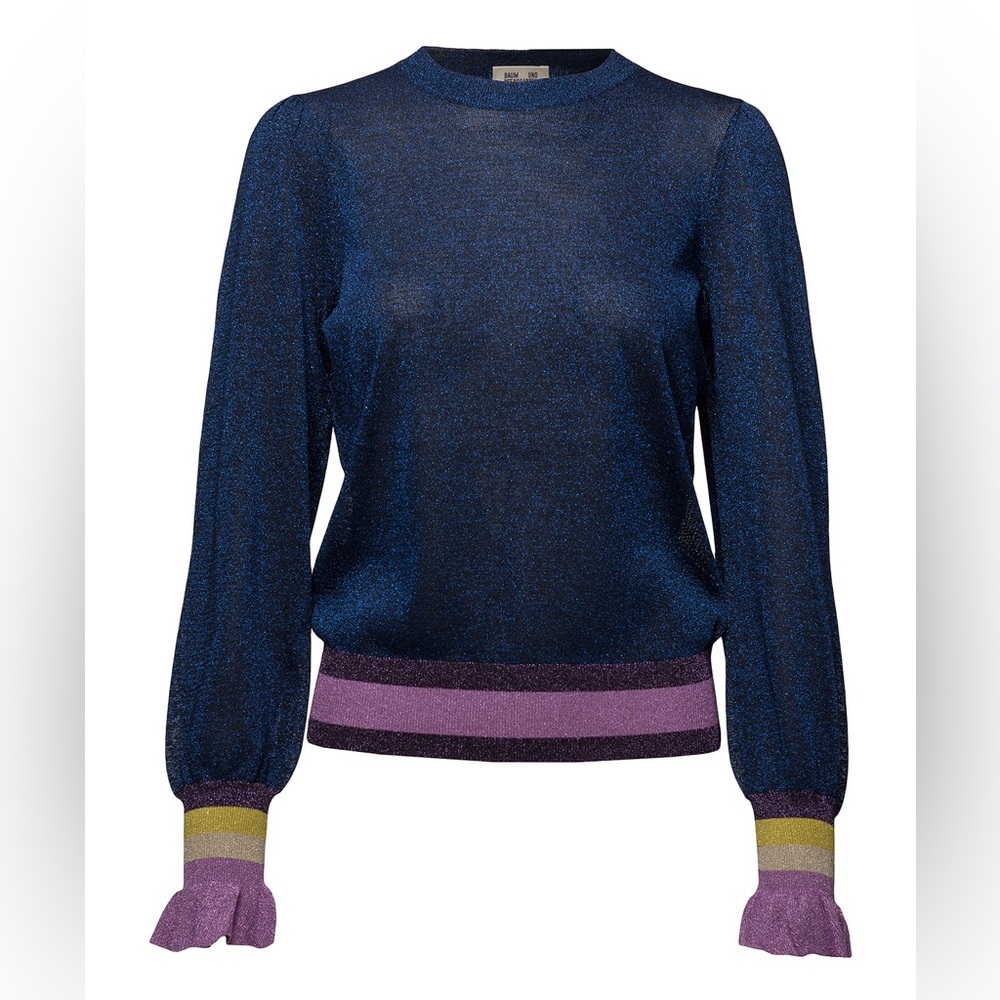 $329 NWT Baum Und Pferdgarten size M Charissa Sweater Dazzling Blue Metallic